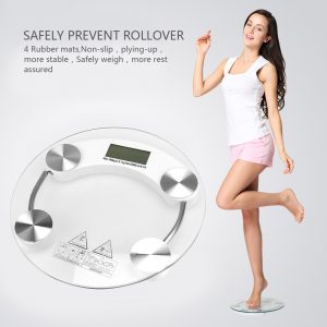 Dawood 33cm Body Weight Scale Round Glass Digital Electronic Bathroom 180kg360lb personal scale 2003a
